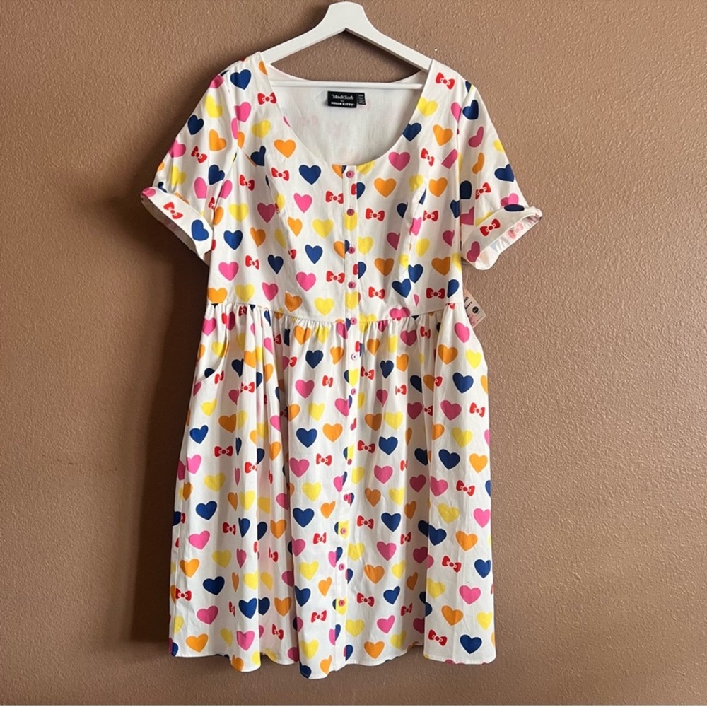 ModCloth x Hello Kitty Midi Dress with Heart and Bow Pattern  Size 20W NWT